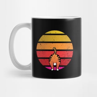 Funny retro cat and sunset Mug